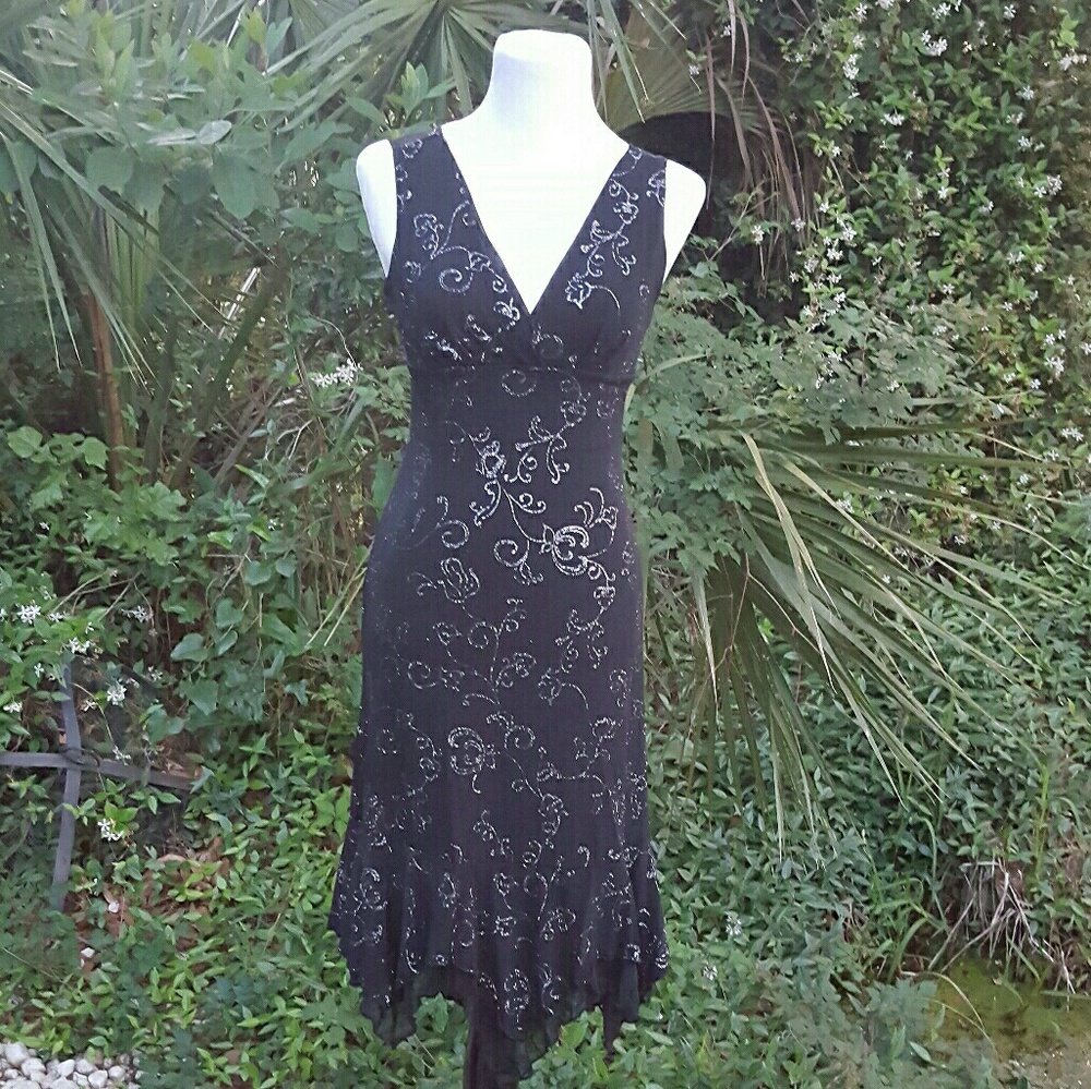 Black dress with silver sparkles